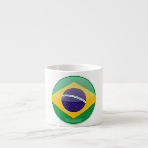 Braziliaanse vlag-Button Espresso Kop