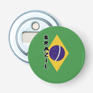 Braziliaanse vlag button flesopener