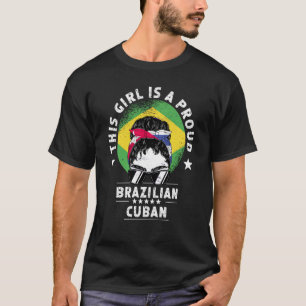 Braziliaanse vlag Cuba volwassen vrouwen meisje bu T-shirt