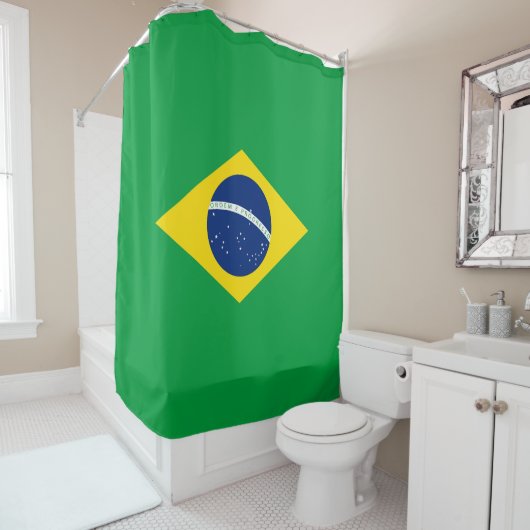 Braziliaanse vlag douchegordijn (In situ)
