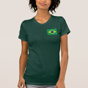 Braziliaanse vlag en Kaart dk T-Shirt