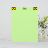 Braziliaanse vlag gepersonaliseerd briefhoofd (Staand voorkant)
