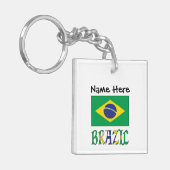 Braziliaanse vlag gepersonaliseerd sleutelhanger (Voorkant Links)