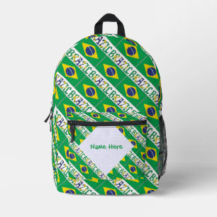 Braziliaanse Vlag Gepersonaliseerde Erfenis Bedrukte Rugzak