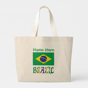Braziliaanse Vlag Gepersonaliseerde Erfenis Grote Tote Bag