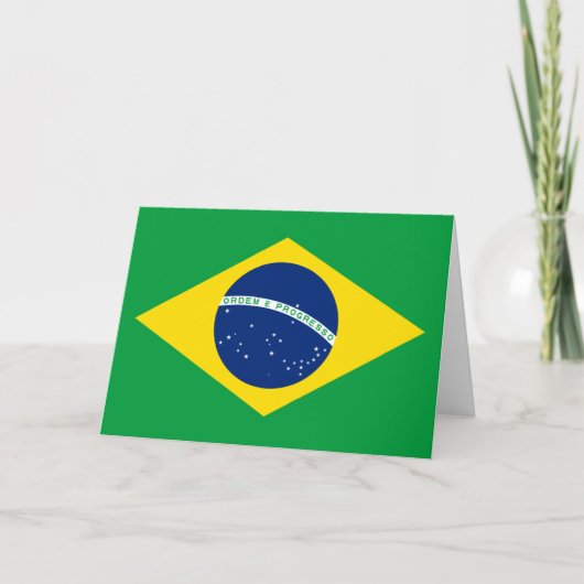 Braziliaanse vlag gevouwen bedankkaart (Voorkant)