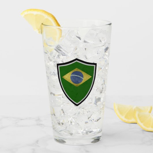 Braziliaanse vlag glas (Voorkant ijs)