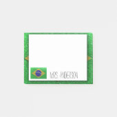 Braziliaanse vlag Glitter-leraar leslokaal Post-it® Notes (Voorkant)