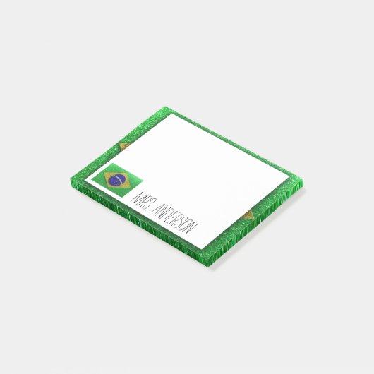 Braziliaanse vlag Glitter-leraar leslokaal Post-it® Notes (Schuin)