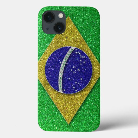 Braziliaanse vlag Glitter Trendy Stylish Case-Mate iPhone Case (Achterkant)
