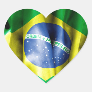 Braziliaanse vlag hart sticker
