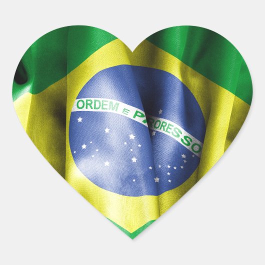 Braziliaanse vlag hart sticker (Voorkant)