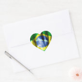 Braziliaanse vlag hart sticker (Envelop)