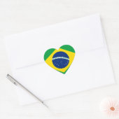 Braziliaanse vlag hart sticker (Envelop)