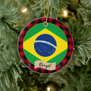 Braziliaanse vlag keramisch ornament
