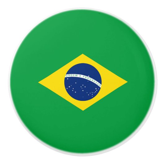 Braziliaanse vlag keramische knop (Voorkant)