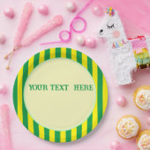 Braziliaanse vlag kleuren aangepaste tekst papieren bordje (Feest)