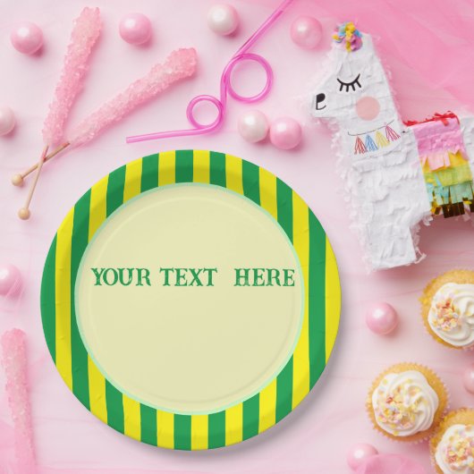 Braziliaanse vlag kleuren aangepaste tekst papieren bordje (Feest)