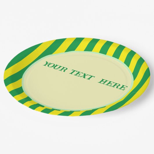 Braziliaanse vlag kleuren aangepaste tekst papieren bordje (Gekanteld)