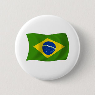 Braziliaanse Vlag Knop Ronde Button 5,7 Cm