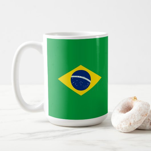 Braziliaanse vlag koffiemok (Met donut)