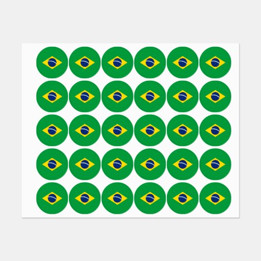 Braziliaanse vlag labels (Vel)