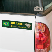 Braziliaanse vlag + Map Bumpersticker (Op Truck)