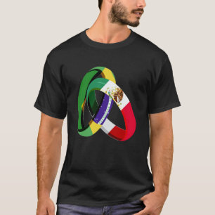 Braziliaanse Vlag Mexico Geteeld Ring Huwelijk Tro T-shirt