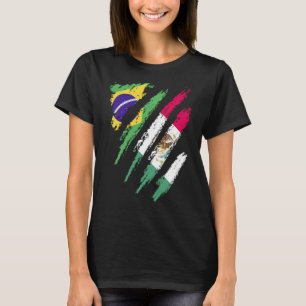 Braziliaanse vlag Mexico Groene patriotlandstrook T-shirt
