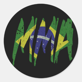 Braziliaanse vlag MMA Ronde Sticker