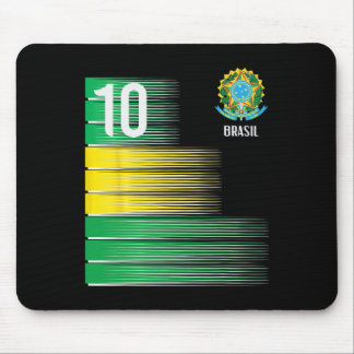 Braziliaanse Vlag Nummer 10 Brazilië Voetbal Manne Muismat