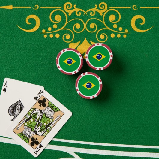 Braziliaanse vlag poker chips (Pokertafel (Stack))