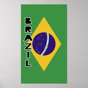Braziliaanse vlag poster