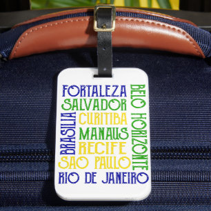 Braziliaanse vlag Poster Braziliaanse naam Bagagelabel