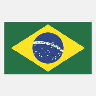 Braziliaanse vlag rechthoekige sticker