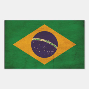 Braziliaanse vlag rechthoekige sticker