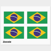 Braziliaanse vlag rechthoekige sticker (Vel)
