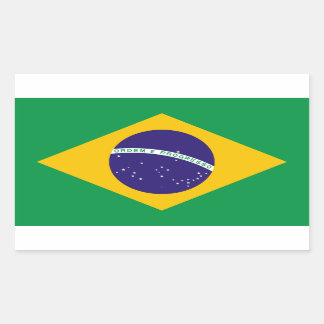 Braziliaanse vlag rechthoekige sticker