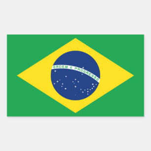 Braziliaanse vlag rechthoekige sticker