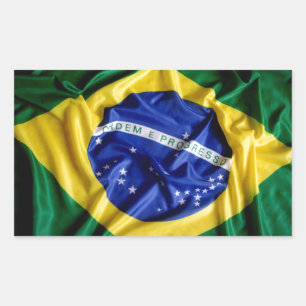 Braziliaanse vlag rechthoekige sticker