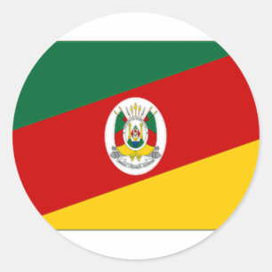 Braziliaanse vlag Rio Grande do Sul Ronde Sticker