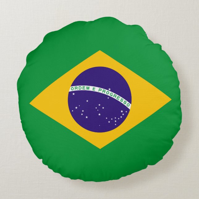 Braziliaanse vlag rond kussen (Achterkant)