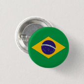 Braziliaanse vlag ronde button 3,2 cm (Voorkant /achterkant)