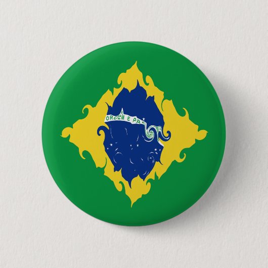Braziliaanse vlag ronde button 5,7 cm (Voorkant)