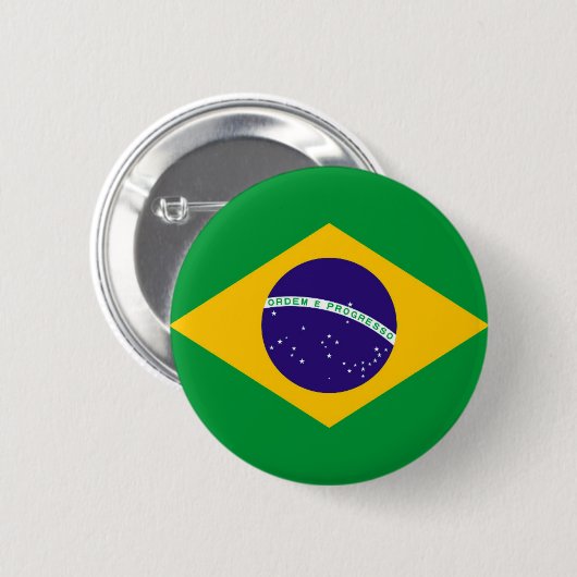 Braziliaanse vlag ronde button 5,7 cm (Voorkant /achterkant)