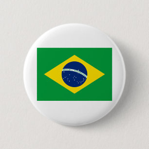 Braziliaanse vlag ronde button 5,7 cm
