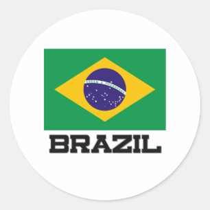 Braziliaanse vlag ronde sticker