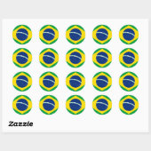 Braziliaanse vlag ronde sticker (Vel)