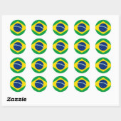 Braziliaanse vlag ronde sticker (Vel)