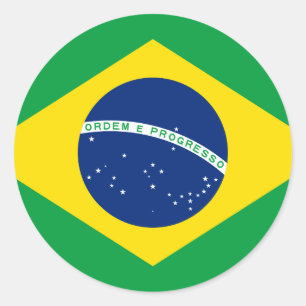 Braziliaanse vlag ronde sticker